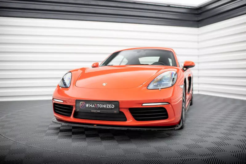 Maxton Design Frontlippe V.2 für Porsche 718 Cayman 982c Hochglanz schwarz – Ansicht 1