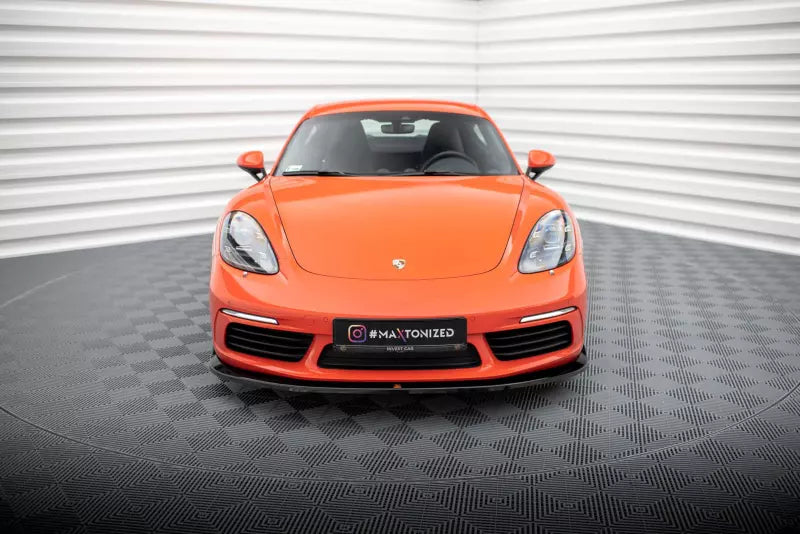 Maxton Design Frontlippe V.2 für Porsche 718 Cayman 982c Hochglanz schwarz – Ansicht 2