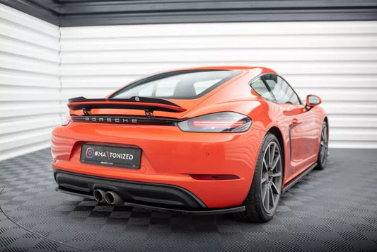 Maxton Design Diffusor Flaps für Porsche 718 Cayman 982c Hochglanz schwarz – Ansicht 1