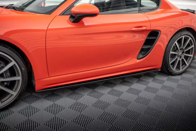 Maxton Design Seitenschweller (Paar) für Porsche 718 Cayman 982c Hochglanz schwarz – Ansicht 1
