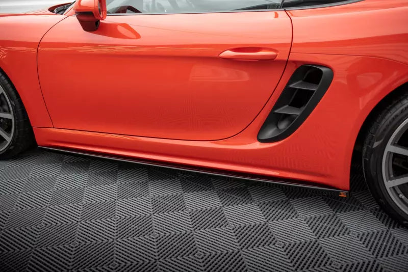 Maxton Design Seitenschweller (Paar) für Porsche 718 Cayman 982c Hochglanz schwarz – Ansicht 2