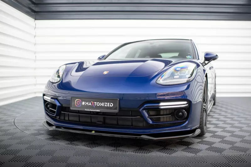 Maxton Design Frontlippe für Porsche Panamera E-Hybrid 971 Facelift Hochglanz schwarz – Ansicht 1