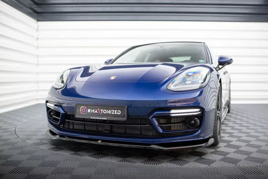 Maxton Design Frontlippe für Porsche Panamera E-Hybrid 971 Facelift Hochglanz schwarz – Ansicht 1