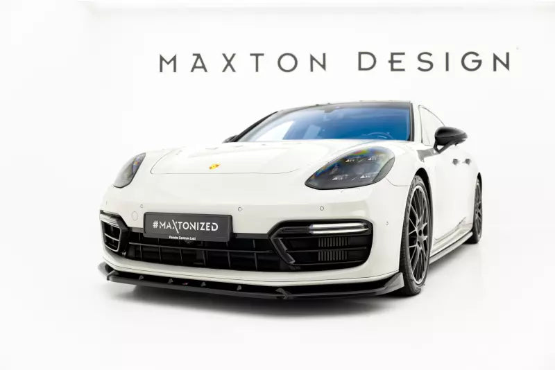 Maxton Design Frontlippe V.2 für Porsche Panamera E-Hybrid 971 Facelift Hochglanz schwarz – Ansicht 1