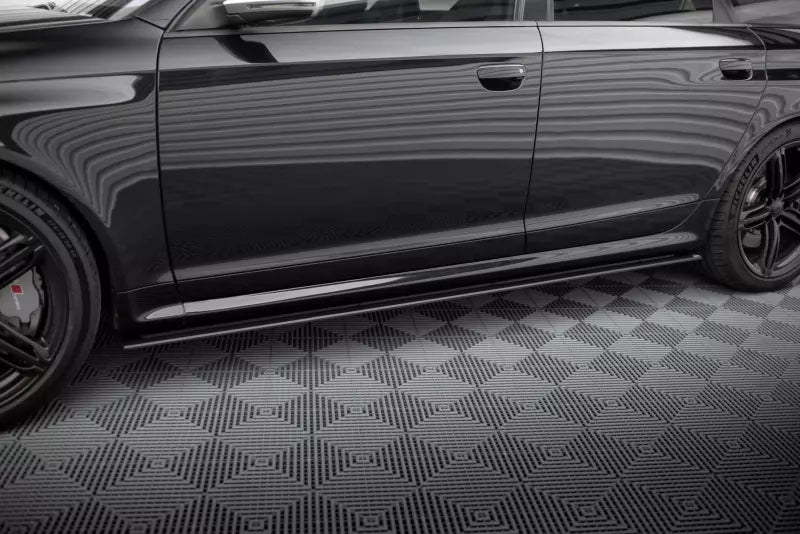 Maxton Design Street Pro Seitenschweller (Paar) für Audi RS6 Avant C6 schwarz matt – Ansicht 1