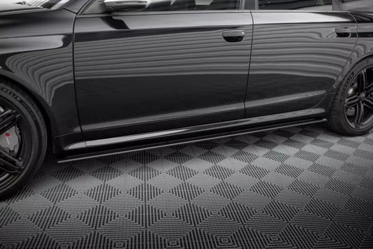 Maxton Design Street Pro Seitenschweller (Paar) für Audi RS6 Avant C6 schwarz matt – Ansicht 1