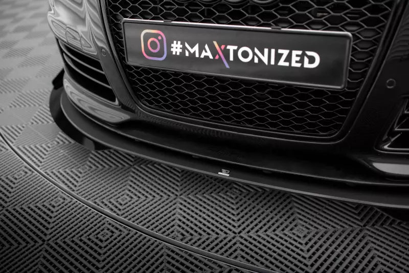 Maxton Design Street Pro Frontlippe für Audi RS6 Avant C6 schwarz mit Hochglanz Flaps – Ansicht 4