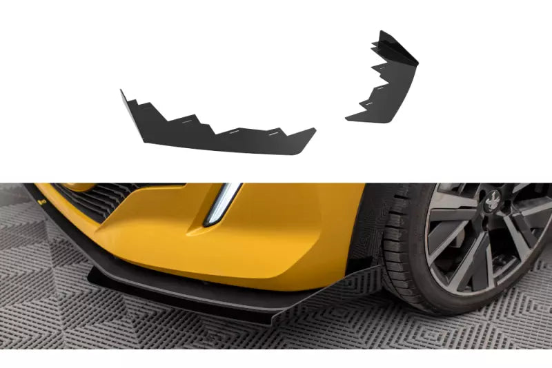Maxton Design Street Pro Frontlippen Flaps für Peugeot 208 GT Mk2 Hochglanz schwarz – Ansicht 1