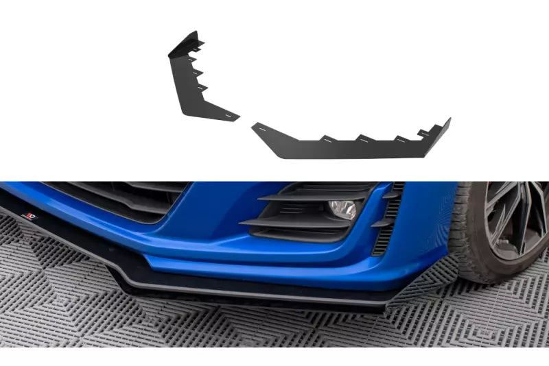 Maxton Design Street Pro Frontlippen Flaps für Subaru BRZ Mk1 Facelift Hochglanz schwarz – Ansicht 1