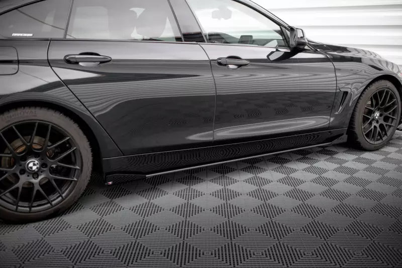 Maxton Design Street Pro Seitenschweller (Paar) mit Flaps für BMW 4er Gran Coupe F36 Schwarz – Ansicht 2