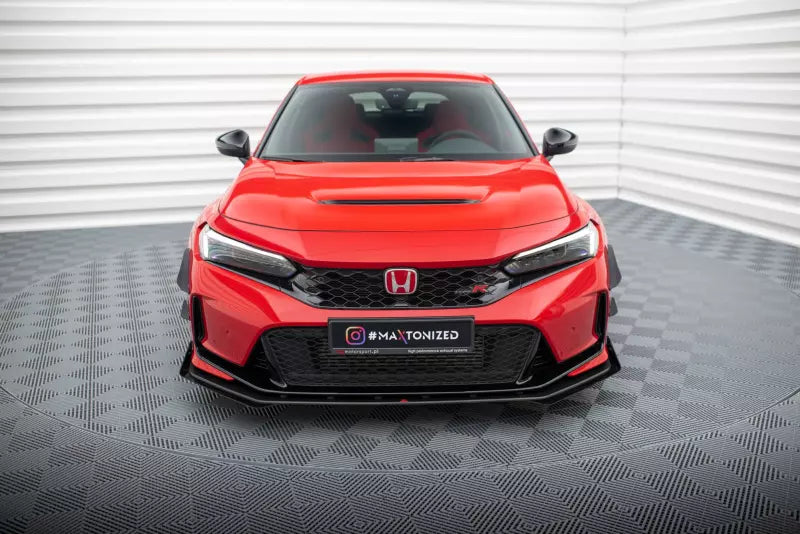 Maxton Design Street Pro Frontlippe für Honda Civic Type-R Mk 11 schwarz matt mit Hochglanz Flaps – Ansicht 2
