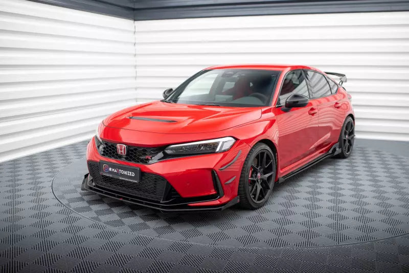 Maxton Design Street Pro Frontlippe für Honda Civic Type-R Mk 11 schwarz matt mit Hochglanz Flaps – Ansicht 3