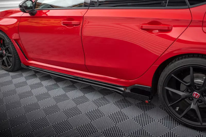 Maxton Design Street Pro Seitenschweller (Paar) für Honda Civic Type-R Mk 11 schwarz matt mit Hochglanz Flaps – Ansicht 2