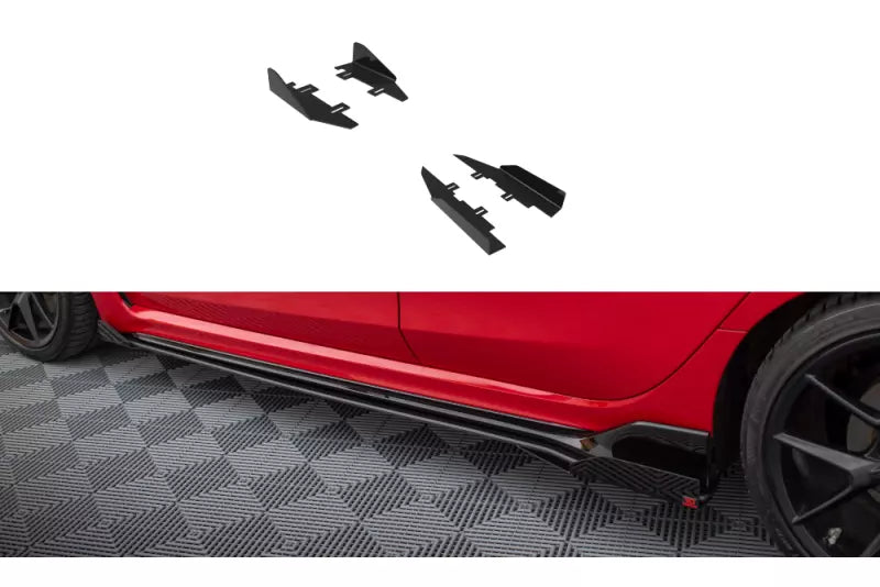 Maxton Design Street Pro Seitenschweller-Flaps für Honda Civic Type-R Mk 11 Hochglanz schwarz – Ansicht 1