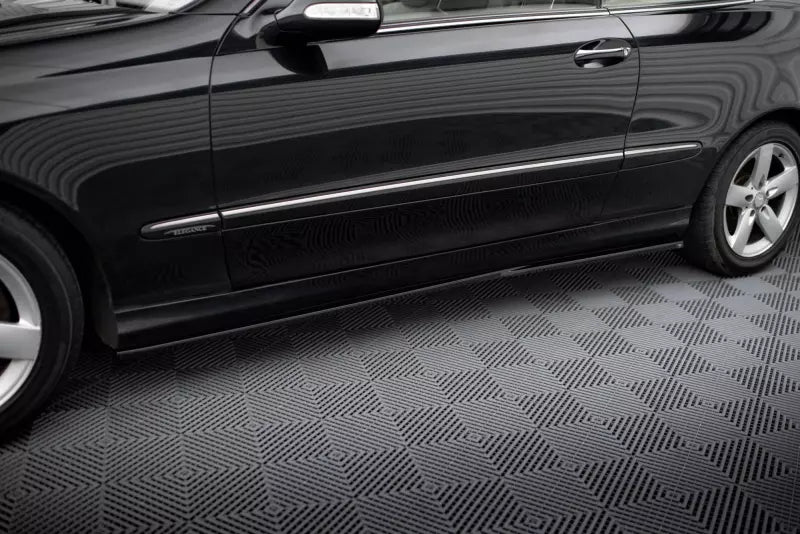 Maxton Design Seitenschweller (Paar) für Mercedes-Benz CLK W209 Hochglanz schwarz – Ansicht 1