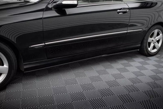 Maxton Design Seitenschweller (Paar) für Mercedes-Benz CLK W209 Hochglanz schwarz – Ansicht 1