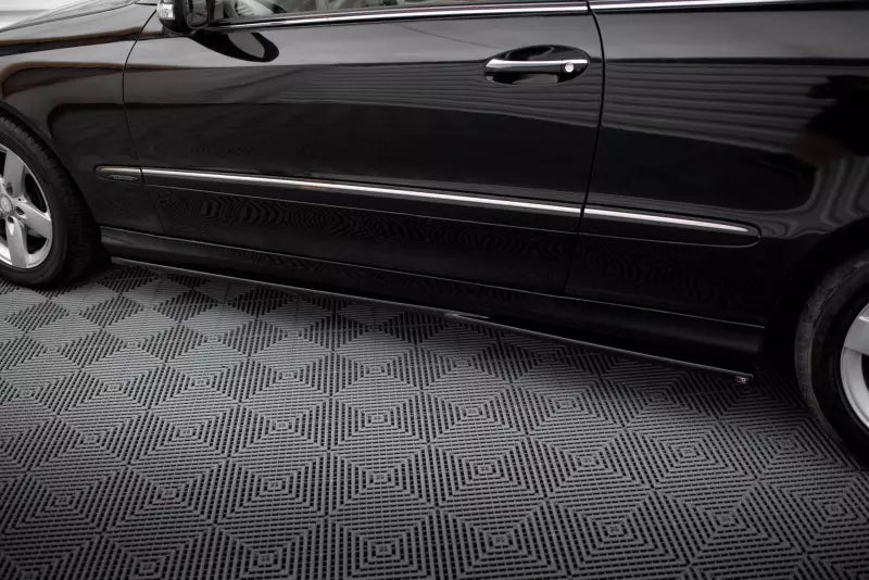 Maxton Design Seitenschweller (Paar) für Mercedes-Benz CLK W209 Hochglanz schwarz – Ansicht 2