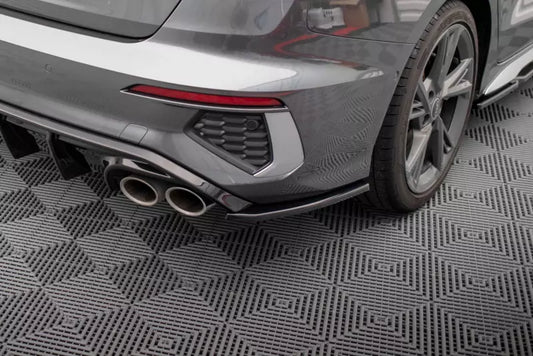 Maxton Design Diffusor Flaps V.2 für Audi S3 Limousine 8Y Hochglanz schwarz – Ansicht 1