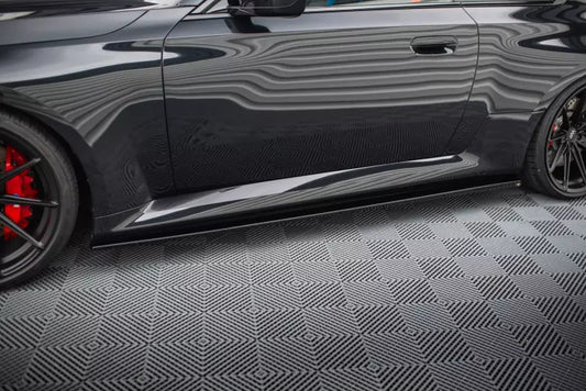 Maxton Design Seitenschweller (Paar) V.3 für BMW M2 G87 Hochglanz schwarz – Ansicht 1