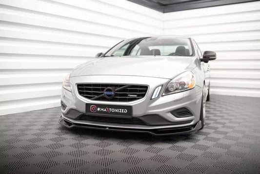 Maxton Design Frontlippe V.2 für Volvo S60 R-Design Mk2 Hochglanz schwarz – Ansicht 1