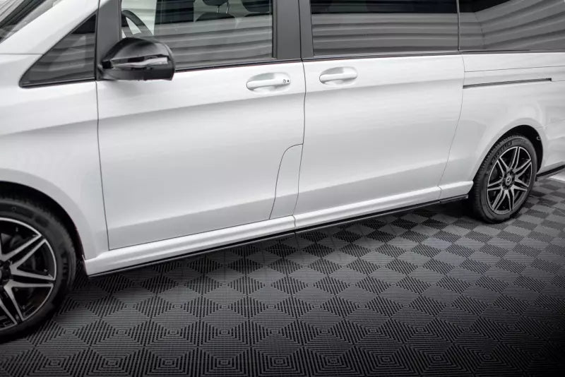 Maxton Design Seitenschweller (Paar) für Mercedes-Benz V-Klasse Extra Long AMG-Line W447 Facelift Hochglanz schwarz – Ansicht 1