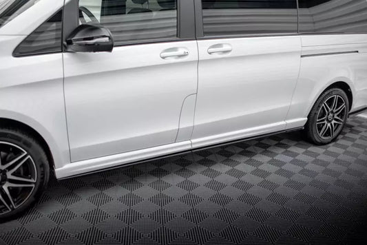 Maxton Design Seitenschweller (Paar) für Mercedes-Benz V-Klasse Extra Long AMG-Line W447 Facelift Hochglanz schwarz – Ansicht 1