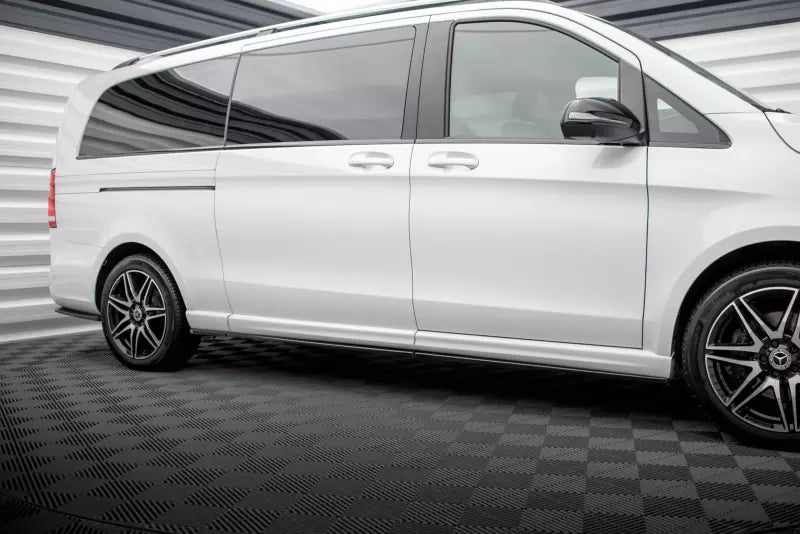 Maxton Design Seitenschweller (Paar) für Mercedes-Benz V-Klasse Extra Long AMG-Line W447 Facelift Hochglanz schwarz – Ansicht 2