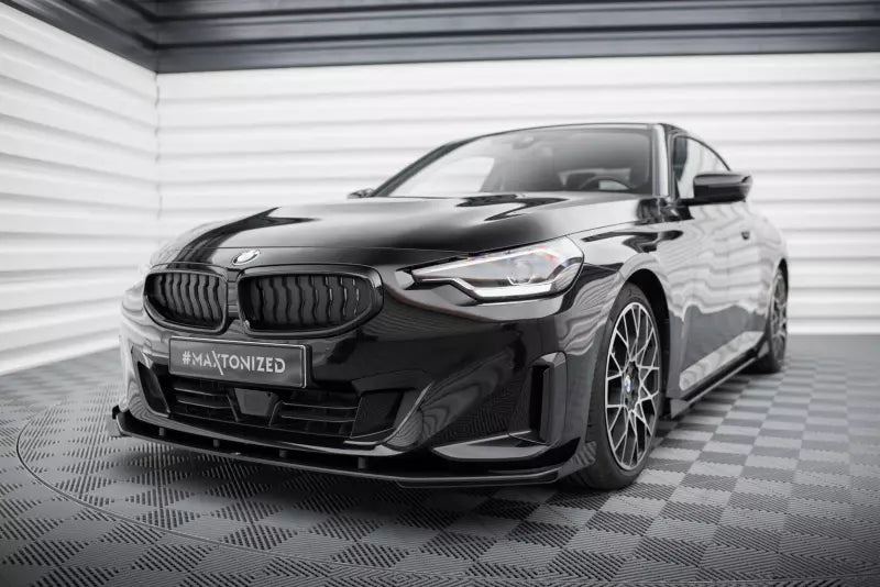 Maxton Design Street Pro Frontlippe für BMW 2 Coupe G42 Hochglanz schwarz schwarz mit Hochglanz Flaps – Ansicht 1