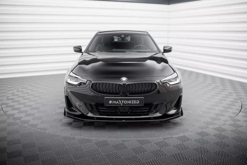 Maxton Design Street Pro Frontlippe für BMW 2 Coupe G42 Hochglanz schwarz schwarz mit Hochglanz Flaps – Ansicht 2