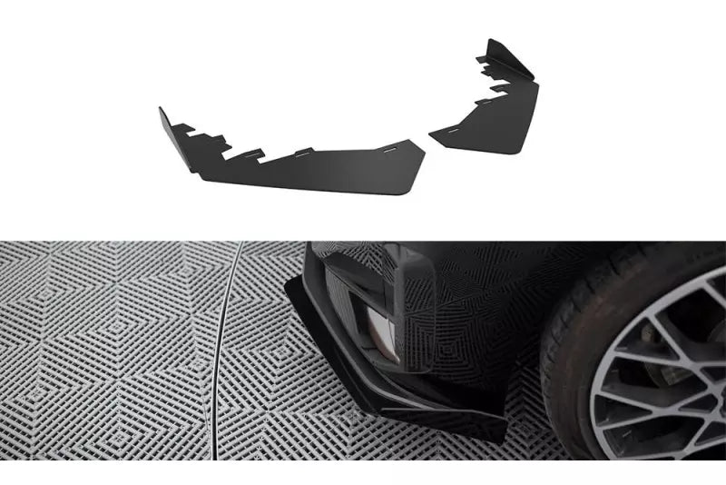 Maxton Design Street Pro Frontlippen Flaps für BMW 2 Coupe G42 Hochglanz schwarz – Ansicht 1