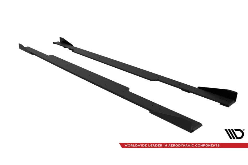 Maxton Design Street Pro Seitenschweller (Paar) für BMW 2 Coupe G42 Hochglanz schwarz matt schwarz mit Hochglanz Flaps – Ansicht 4