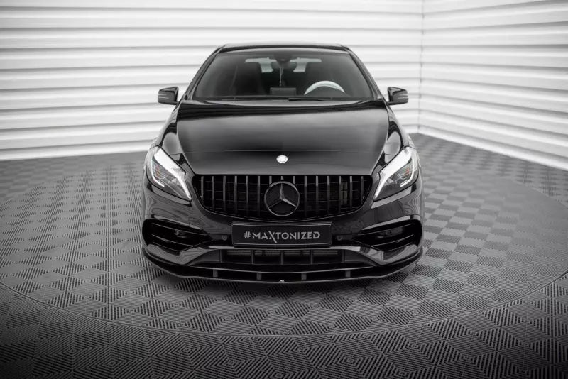 Maxton Design Street Pro Frontlippe für Mercedes A AMG-Line W176 Facelift schwarz matt – Ansicht 2