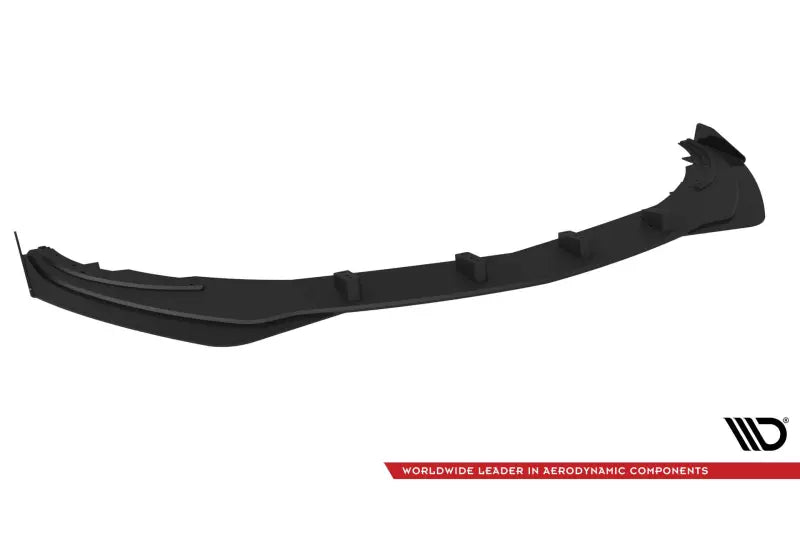 Maxton Design Street Pro Frontlippe für Mercedes A AMG-Line W176 Facelift Hochglanz schwarz schwarz mit Hochglanz Flaps – Ansicht 4