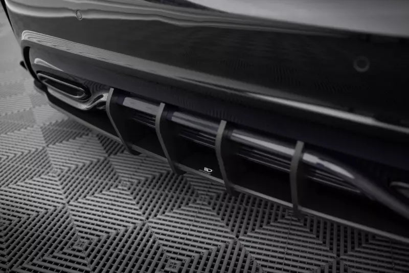 Maxton Design Street Pro Heckdiffusor für Mercedes A AMG-Line W176 Facelift Hochglanz schwarz schwarz mit Hochglanz Flaps – Ansicht 2