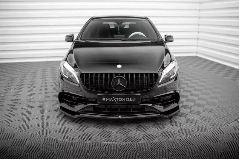 Maxton Design Frontlippe für Mercedes A AMG-Line W176 Facelift Hochglanz schwarz – Ansicht 2
