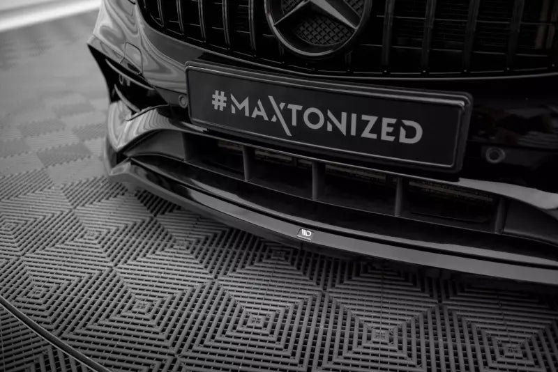 Maxton Design Frontlippe für Mercedes A AMG-Line W176 Facelift Hochglanz schwarz – Ansicht 3