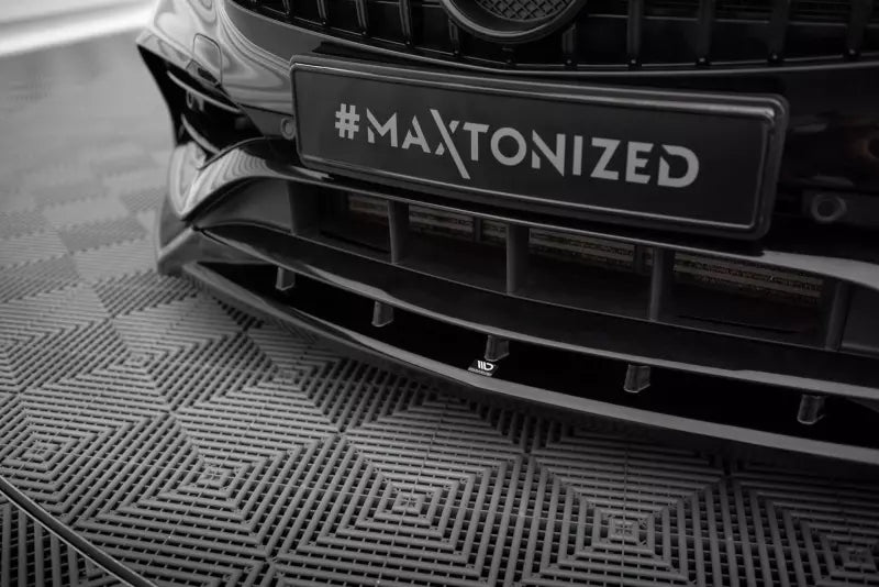 Maxton Design Frontlippe V.2 für Mercedes A AMG-Line W176 Facelift Hochglanz schwarz – Ansicht 3