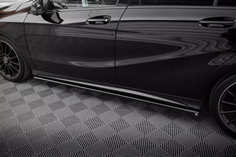 Maxton Design Seitenschweller (Paar) für Mercedes A AMG-Line W176 Facelif Hochglanz schwarz – Ansicht 3
