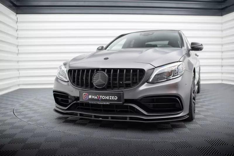 Maxton Design Street Pro Frontlippe für Mercedes C63 Limousine / Kombi W205 Facelift schwarz matt – Ansicht 1
