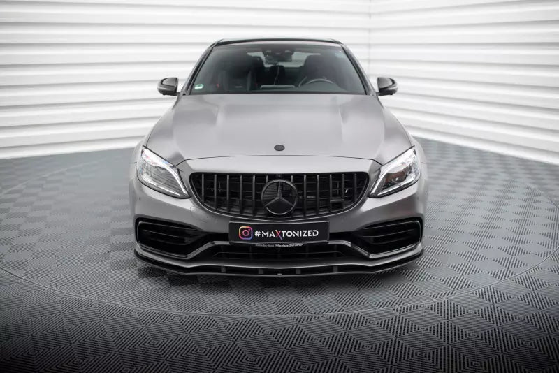 Maxton Design Street Pro Frontlippe für Mercedes C63 Limousine / Kombi W205 Facelift schwarz matt – Ansicht 2