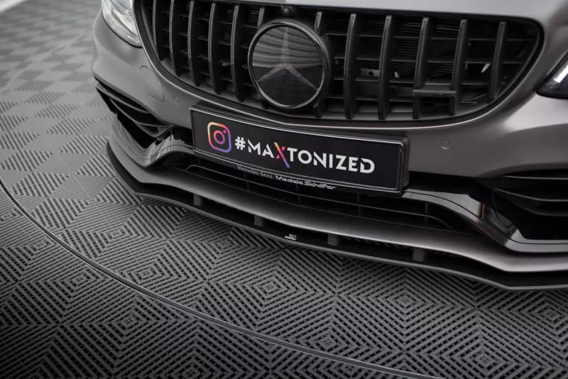 Maxton Design Street Pro Frontlippe für Mercedes C63 Limousine / Kombi W205 Facelift schwarz matt – Ansicht 3