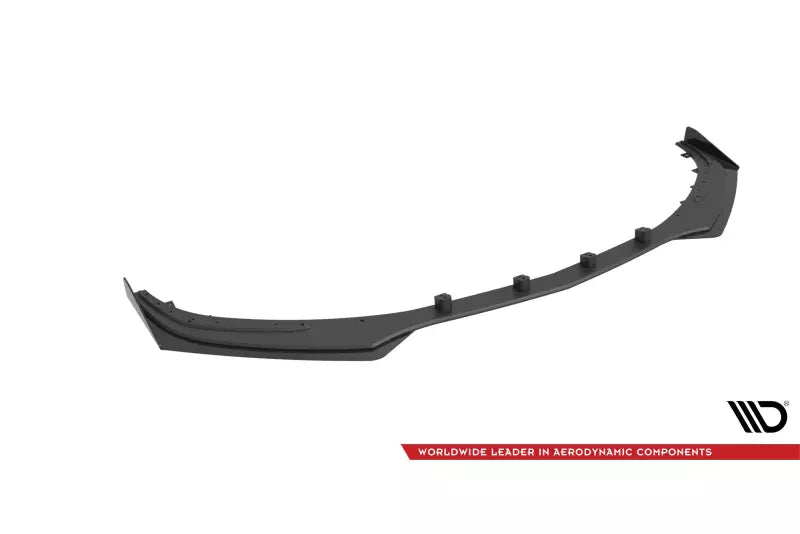 Maxton Design Street Pro Frontlippe für Mercedes C63 Limousine / Kombi W205 Facelift Hochglanz schwarz schwarz mit Hochglanz Flaps – Ansicht 4