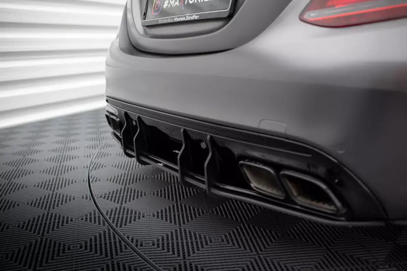 Maxton Design Street Pro Heckdiffusor für Mercedes C63 Limousine / Kombi W205 Facelift Schwarz – Ansicht 3