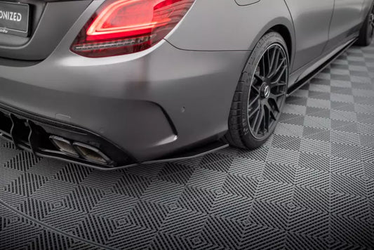 Maxton Design Street Pro Diffusor Flaps für Mercedes C63 Limousine / Kombi W205 Facelift schwarz matt – Ansicht 1