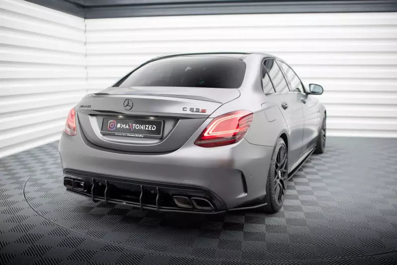 Maxton Design Street Pro Diffusor Flaps für Mercedes C63 Limousine / Kombi W205 Facelift schwarz matt – Ansicht 2