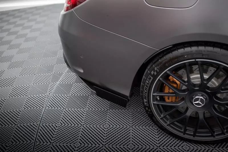 Maxton Design Street Pro Diffusor Flaps für Mercedes C63 Limousine / Kombi W205 Facelift Hochglanz schwarz matt schwarz mit Hochglanz Flaps – Ansicht 3