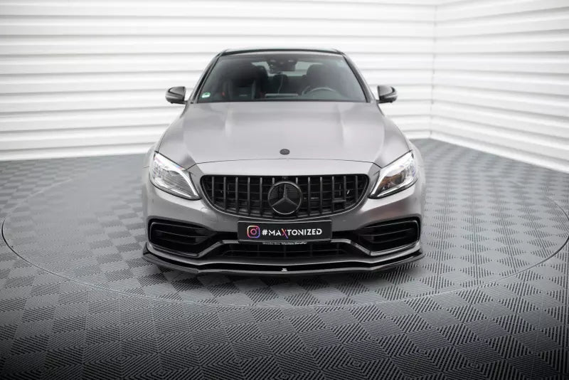 Maxton Design Frontlippe für Mercedes C63 Limousine / Kombi W205 Facelift Hochglanz schwarz – Ansicht 2