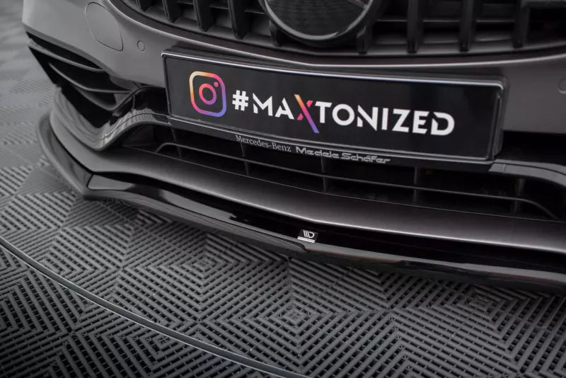 Maxton Design Frontlippe für Mercedes C63 Limousine / Kombi W205 Facelift Hochglanz schwarz – Ansicht 3