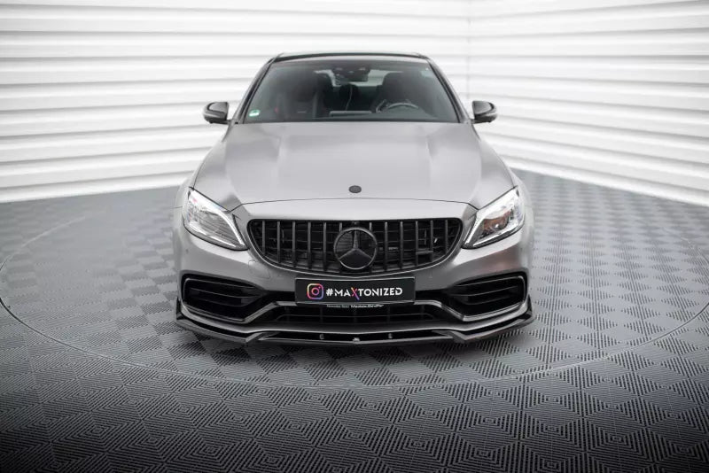 Maxton Design Frontlippe V.2 für Mercedes C63 Limousine / Kombi W205 Facelift Hochglanz schwarz – Ansicht 2