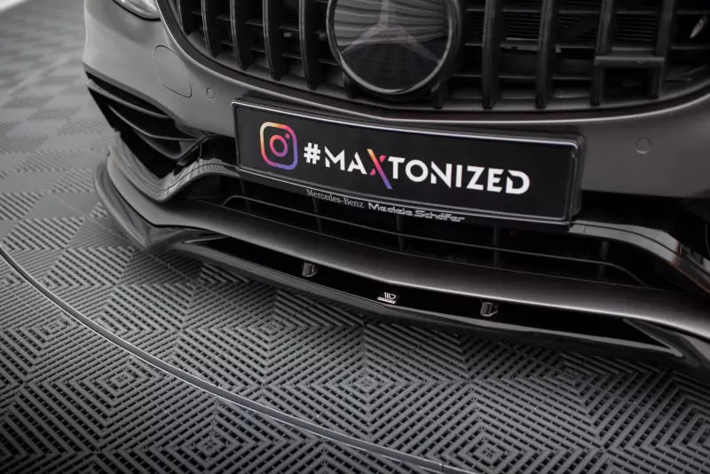 Maxton Design Frontlippe V.2 für Mercedes C63 Limousine / Kombi W205 Facelift Hochglanz schwarz – Ansicht 3